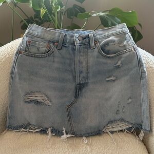 Levi cut out denim skirt